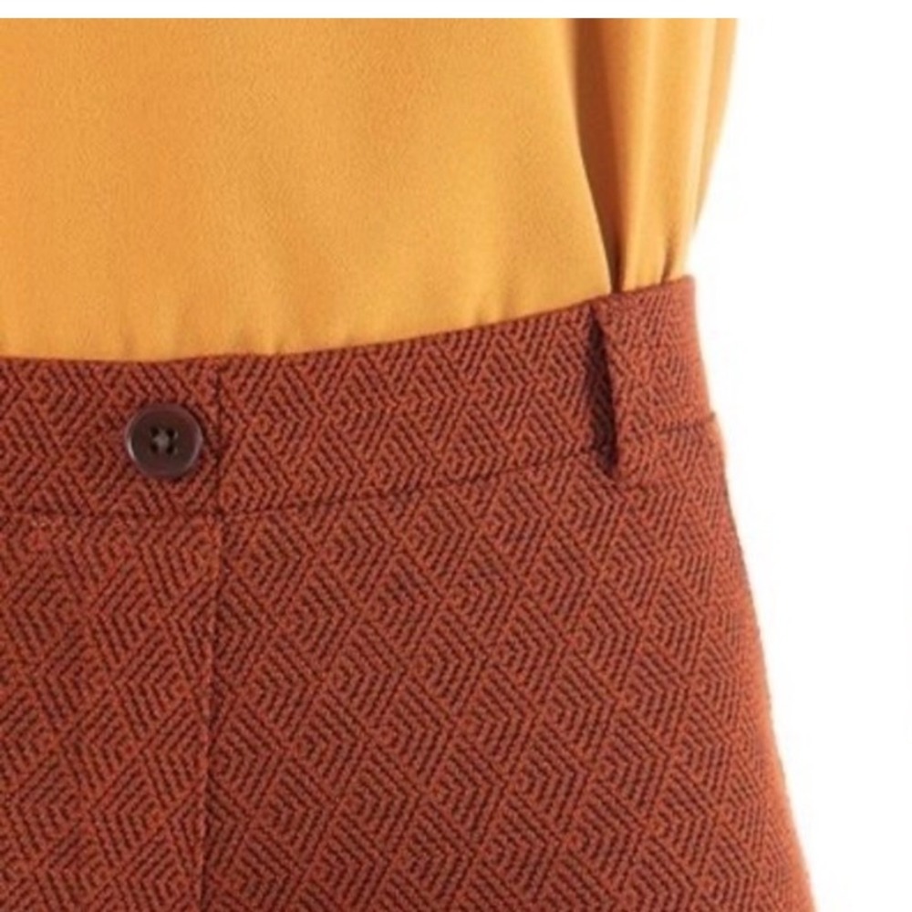 Betabrand Dress Pant Yoga Pant Straight Sz‎ XL Petite Rust Textured Career Comfy